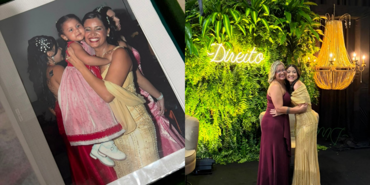 Filha usa em formatura mesmo vestido usado por mãe há 19 anos no PI: 'filme passou pela cabeça'