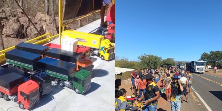 Colecionadores expõem cerca de 80 caminhões em miniatura em desfile no Sul do PI; vídeo