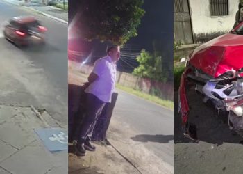 Vídeo mostra motorista suspeito de dirigir bêbado e atropelar policial penal e filha durante abordagem da PM